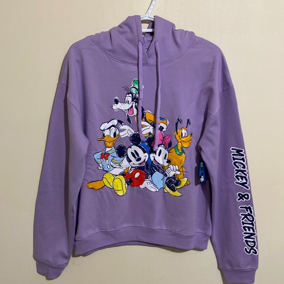 DISNEY Mickey and Friends Womens Fleece Hoodie Purple - Picture 2 of 7